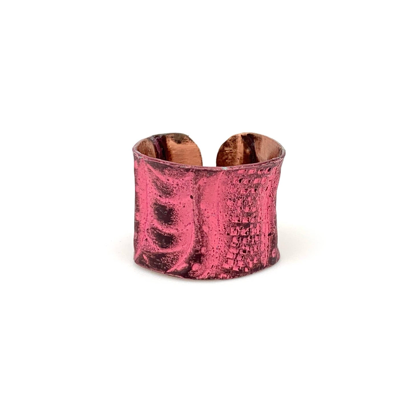 Copper Patina Ring - Coral Waves