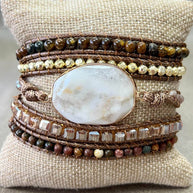 Kelly Wrap Bracelet: White Quartz