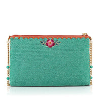 Lovebirds Turquoise Beaded Purse