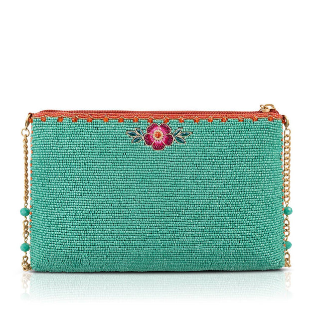 Lovebirds Turquoise Beaded Purse