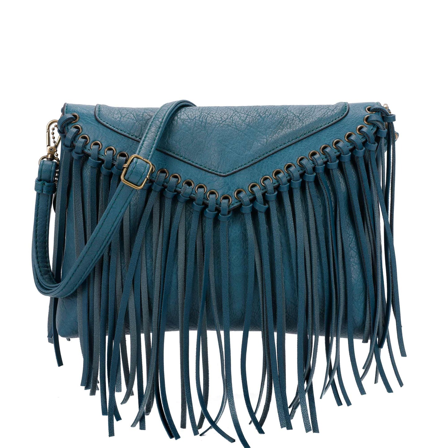 Dallas Classic Vegan Leather Western Fringe Crossbody Bag