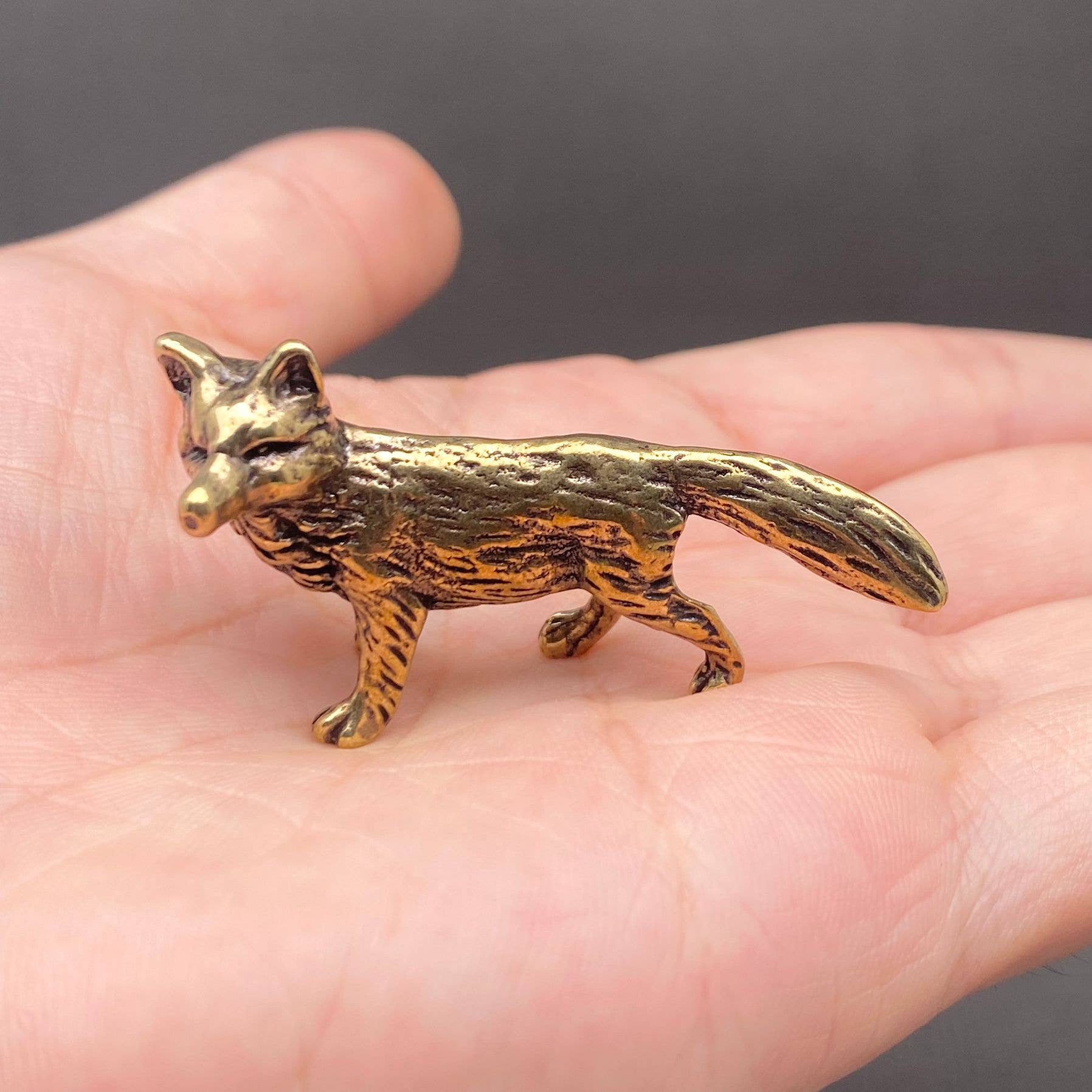 Fox Brass Figurine
