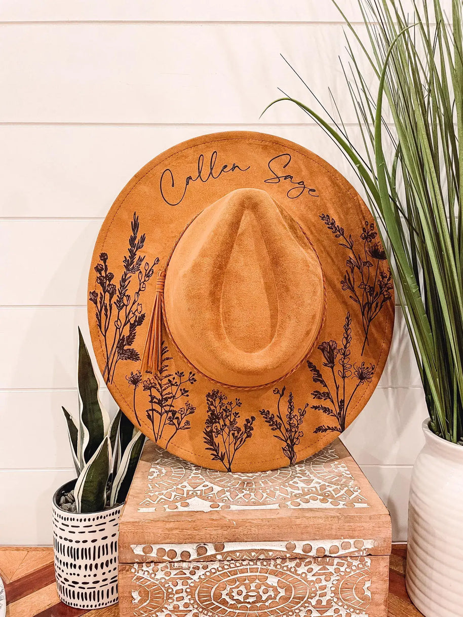 Engraved Floral Hat