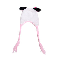 Baby Pink Cow Knit Hat