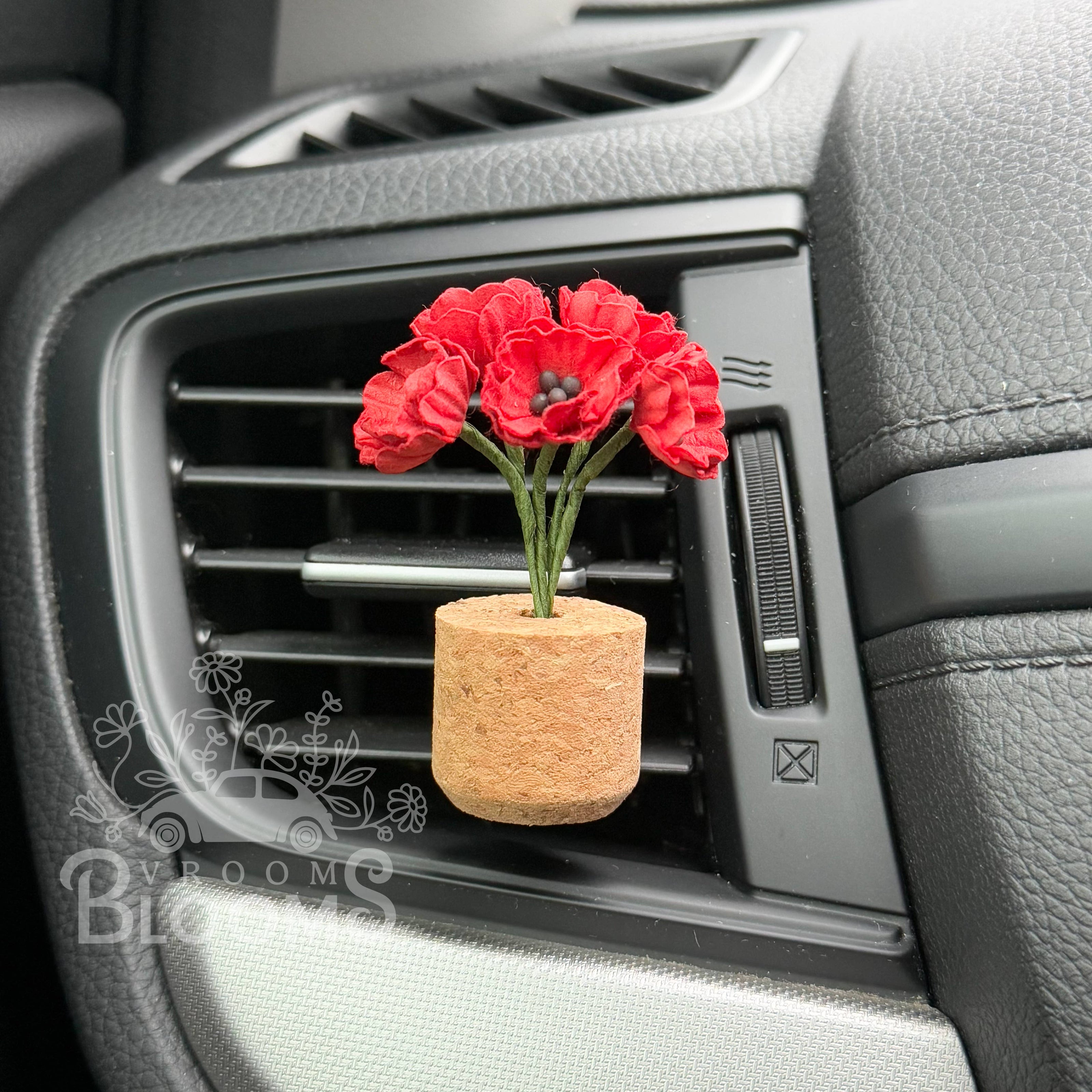 Red Poppies Vent Clip