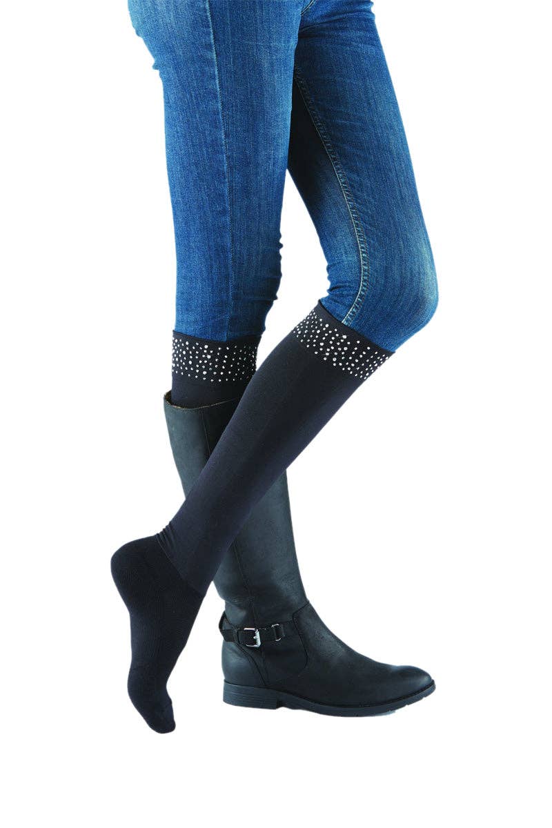 Roxy Rhinestone Knee Hi's