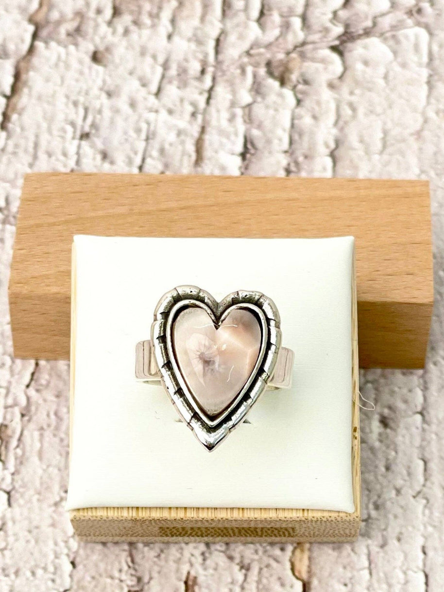 Love Is In The Air Heart Slab Ring