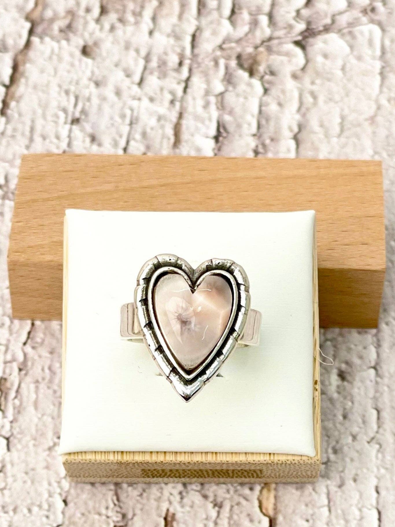 Love Is In The Air Heart Slab Ring