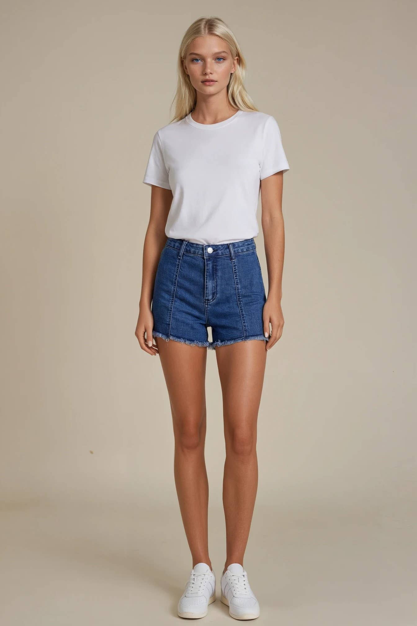 Red Star Denim Shorts