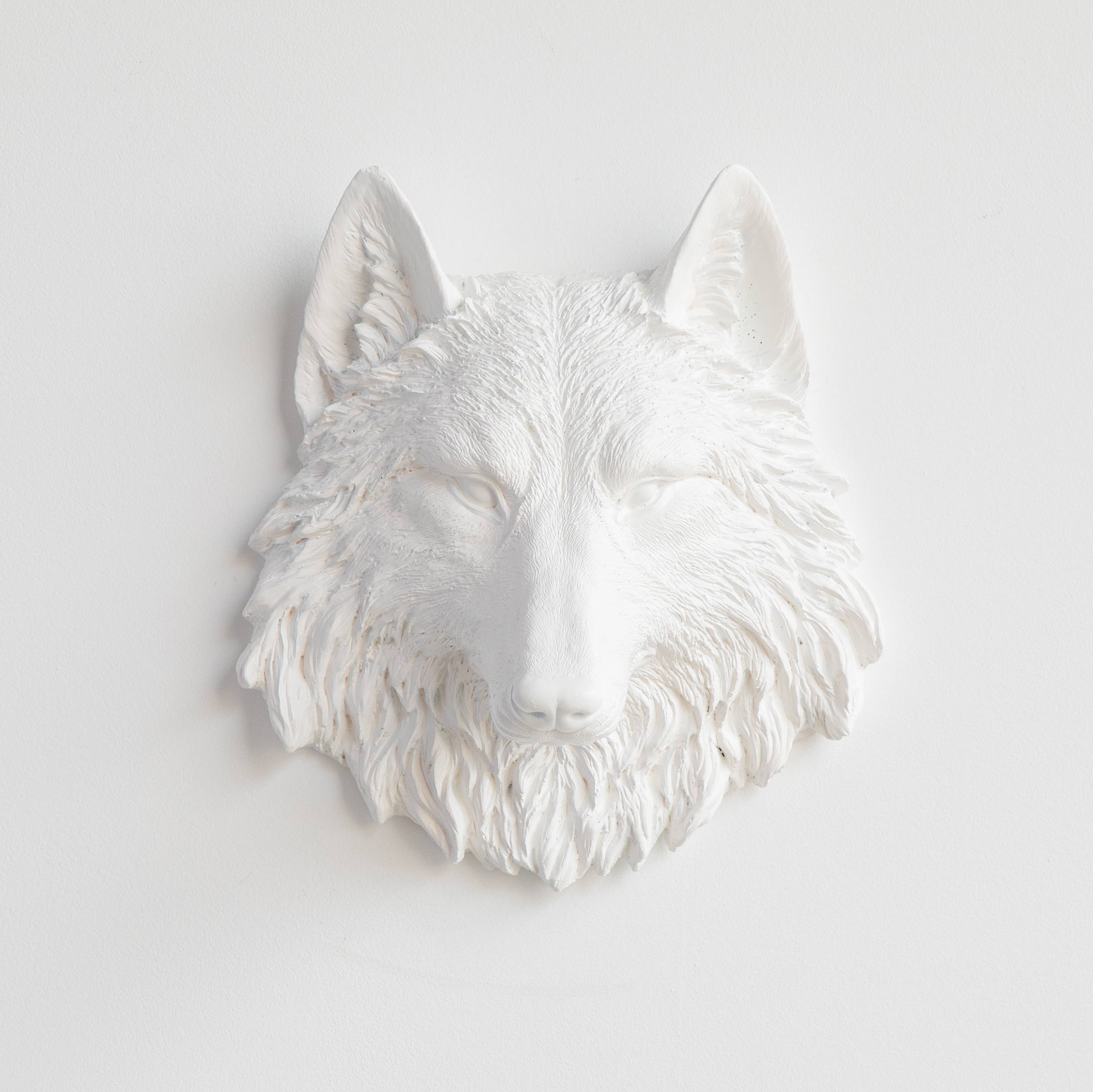 Mini Wolf Head Wall Mount, Bronze