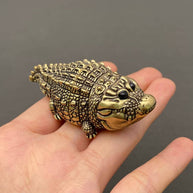Crocodile Brass Figurine