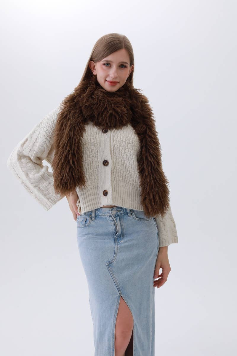 Faux Feather Scarf