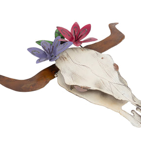 Betty Moo Longhorn Metal Skull