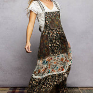 Floral Suspender Dress, Black