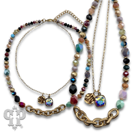 Swarovski® crystals double strand bead choker