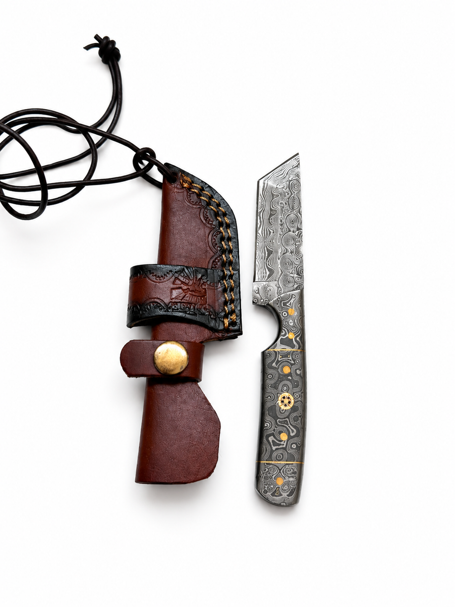 Titan Midnight Damascus Mini Cleaver