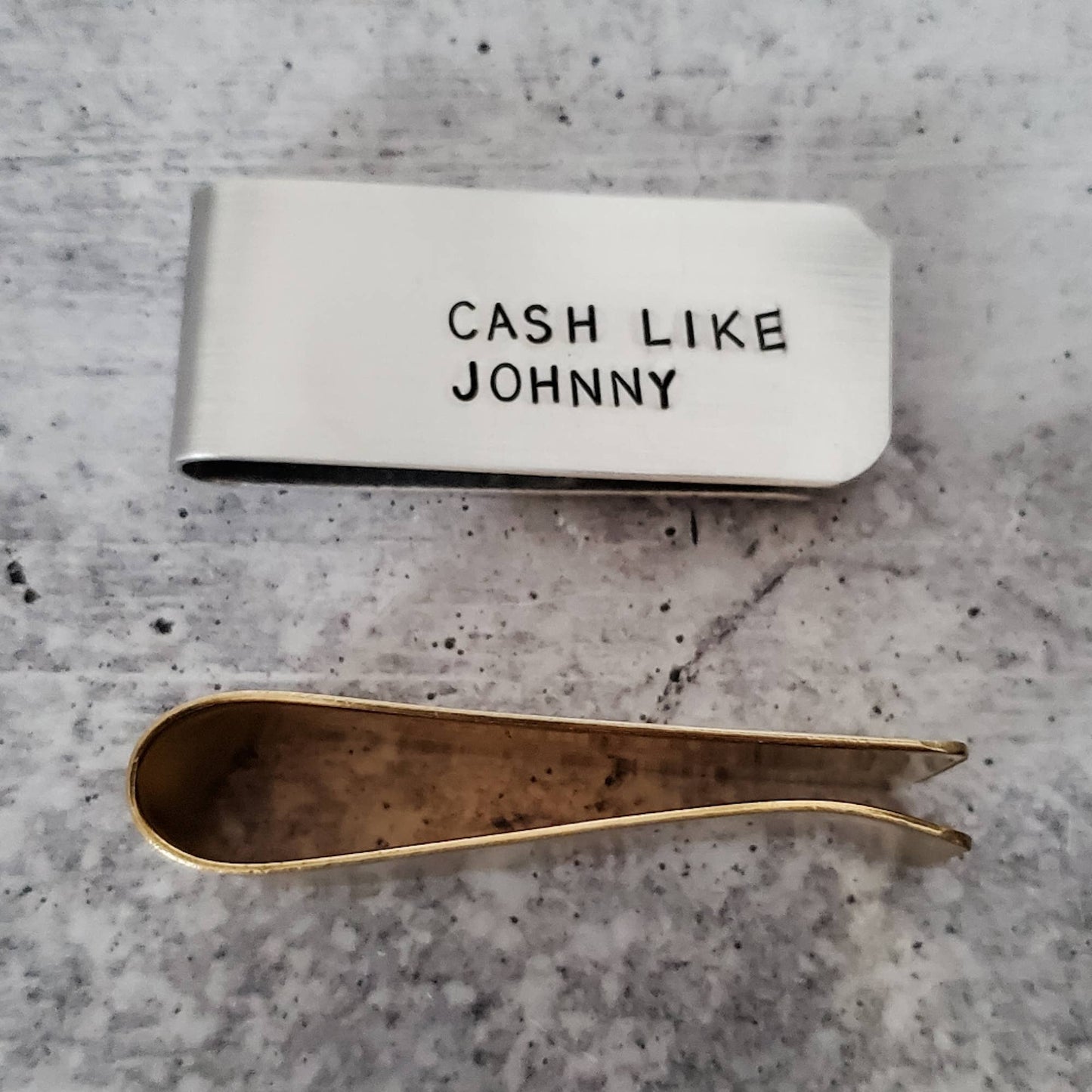 CASH LIKE JOHNNY Money Clip, Brass