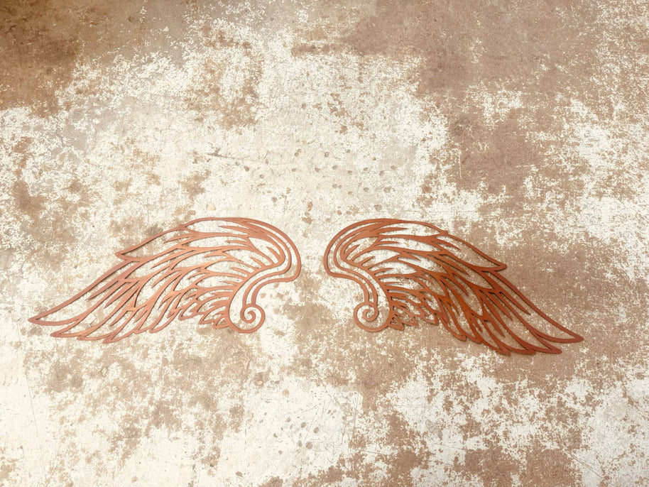 Angel Wings 24 Inch Each Rustic Metal Garden Whimsical Art
