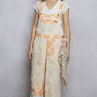 Floral Patchwork Woven Overalls