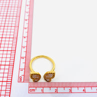 Gold Rhinestone Butterfly Ring, Adjustable