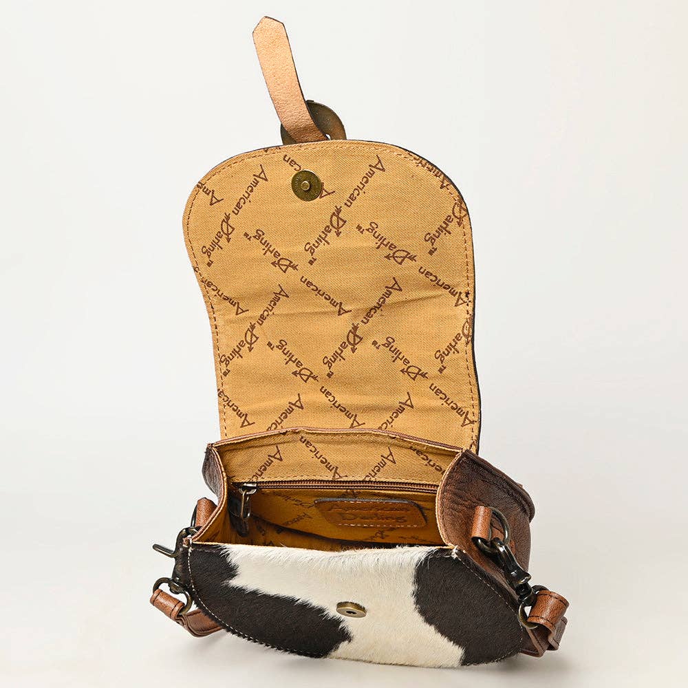 American Darling Western Hair-On Hide Crossbody with Tooled Accents