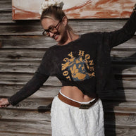 Howdy Honey Long Sleeve Crop Top