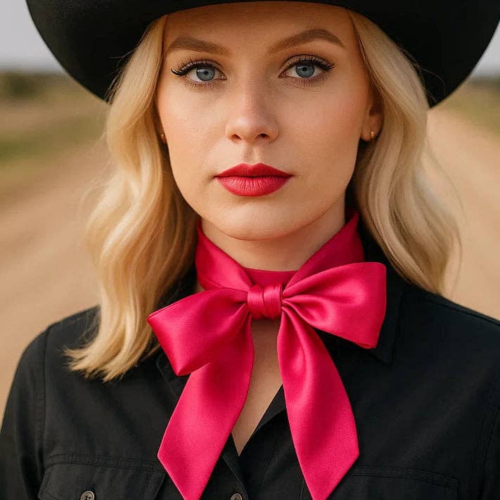 Hot Pink Western Skinny Mini Wild Rag  / Cowgirl Necktie #TW309