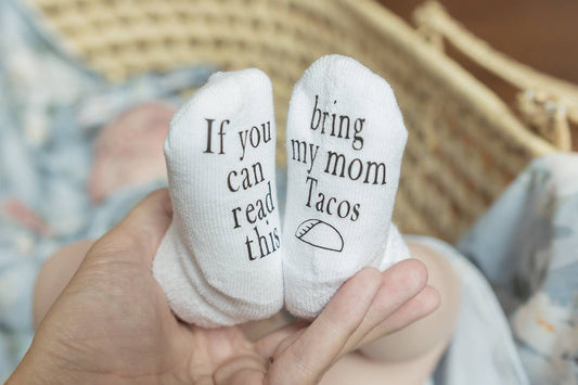 Bring My Mom Tacos Baby Socks | Baby Items | Taco Items