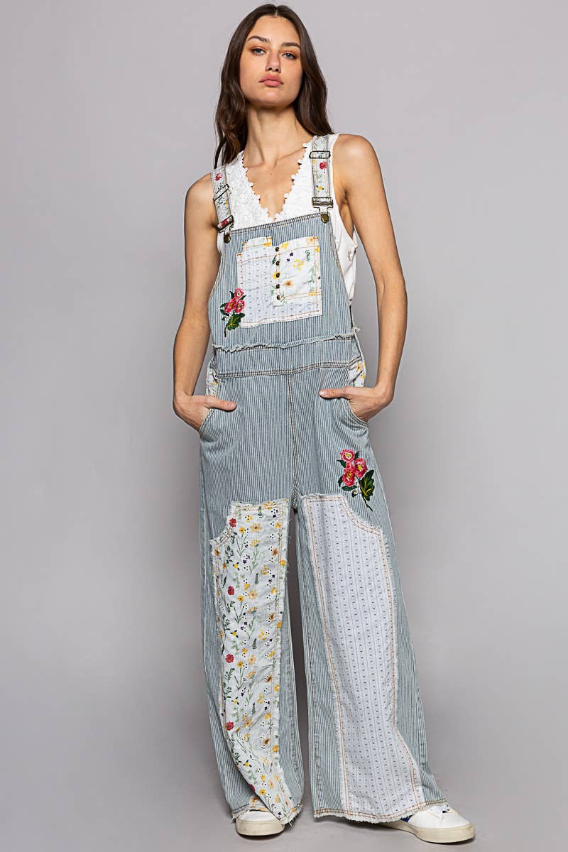 Patchwork Denim Overall