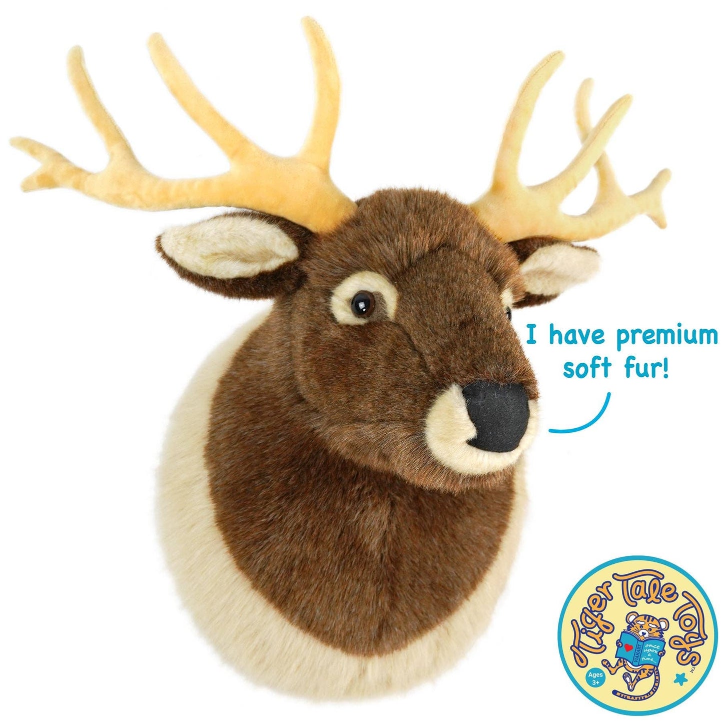 Evander the Elk Head | 25 Inch Stuffed Animal Head Plush