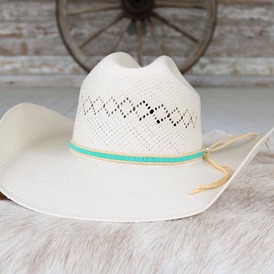 Turquoise Lane Stitch Beaded Hat Band