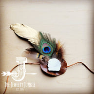 Peacock/Gold Feather Hat Band