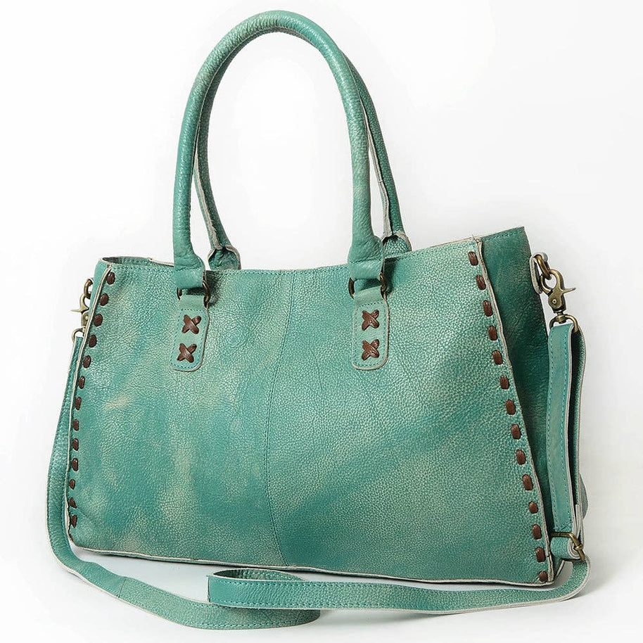 Genuine Leather Tote with Fringe