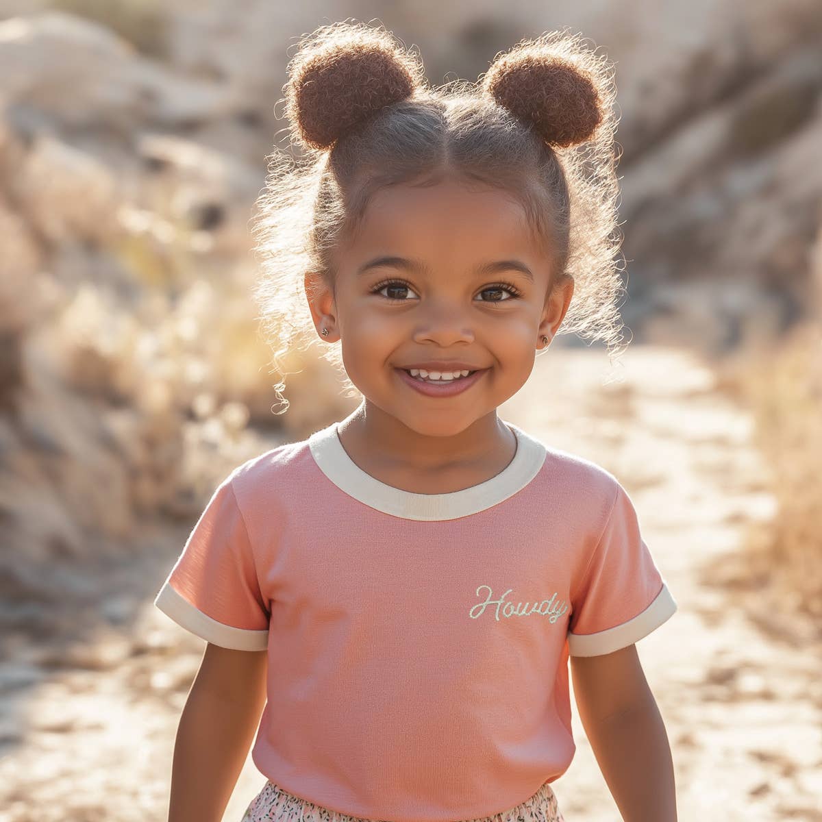 Howdy Vintage Ringer Pink