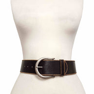 Vintage Leather Belt with Horseshoe  Buckle