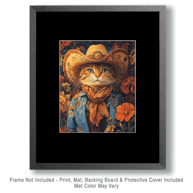 Cowboy Cat Dude - Wall Art Print