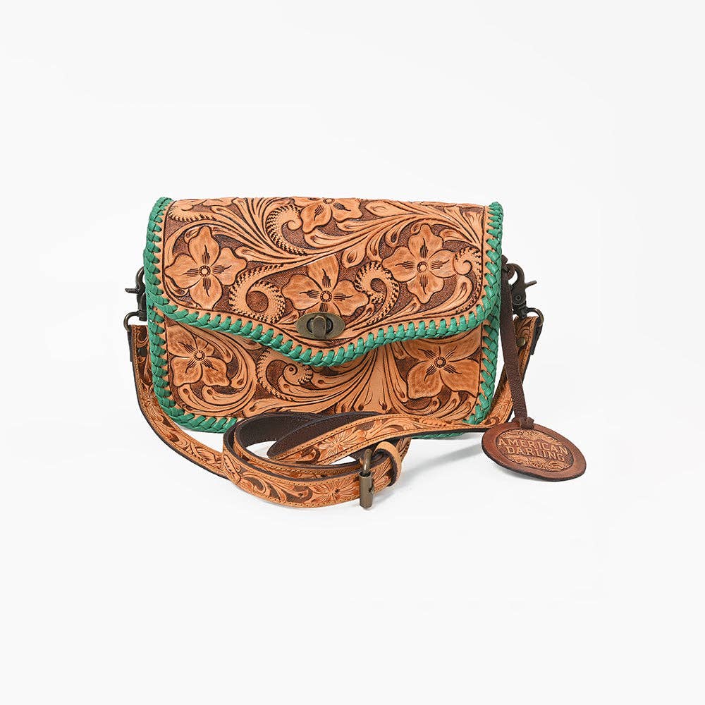 Black & White Tooled Leather Purse