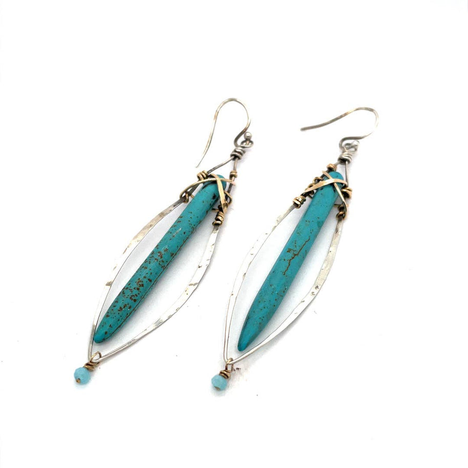 Handmade Turquoise Stalactite Earrings