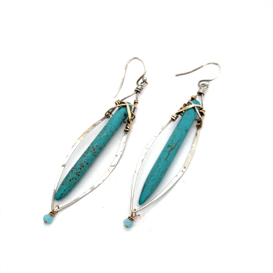 Handmade Turquoise Stalactite Earrings