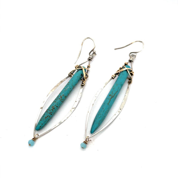 Handmade Turquoise Stalactite Earrings