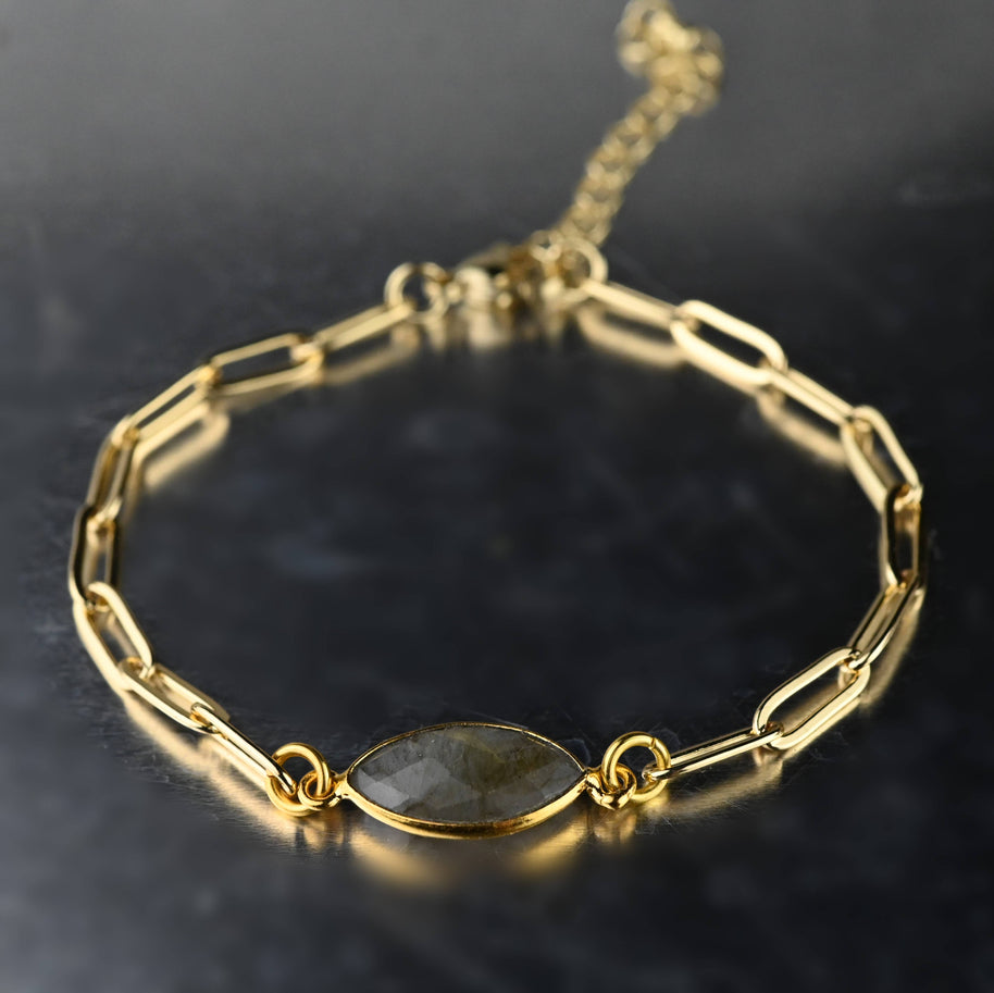 Paperclip Chain Bracelet with Laboradorite