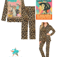 Baha Ranch Retro Pop Western Leopard Pajamas Set