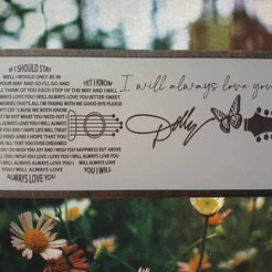 Handmade Dolly Parton, I will always love you sign