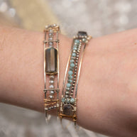 Handmade Get in Line Crystal Cuff Bracelet
