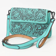 Turquoise Embossed Crossbody