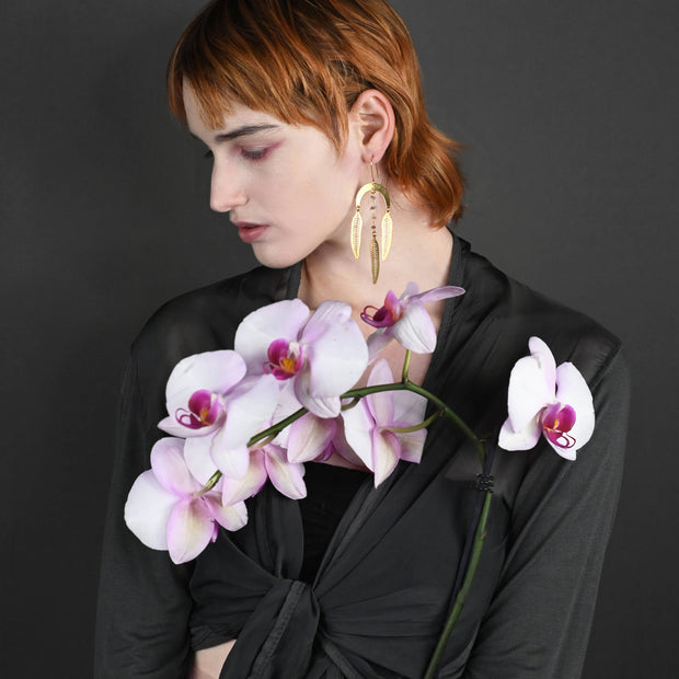 Nature Goddess Herkimer Diamond Earrings