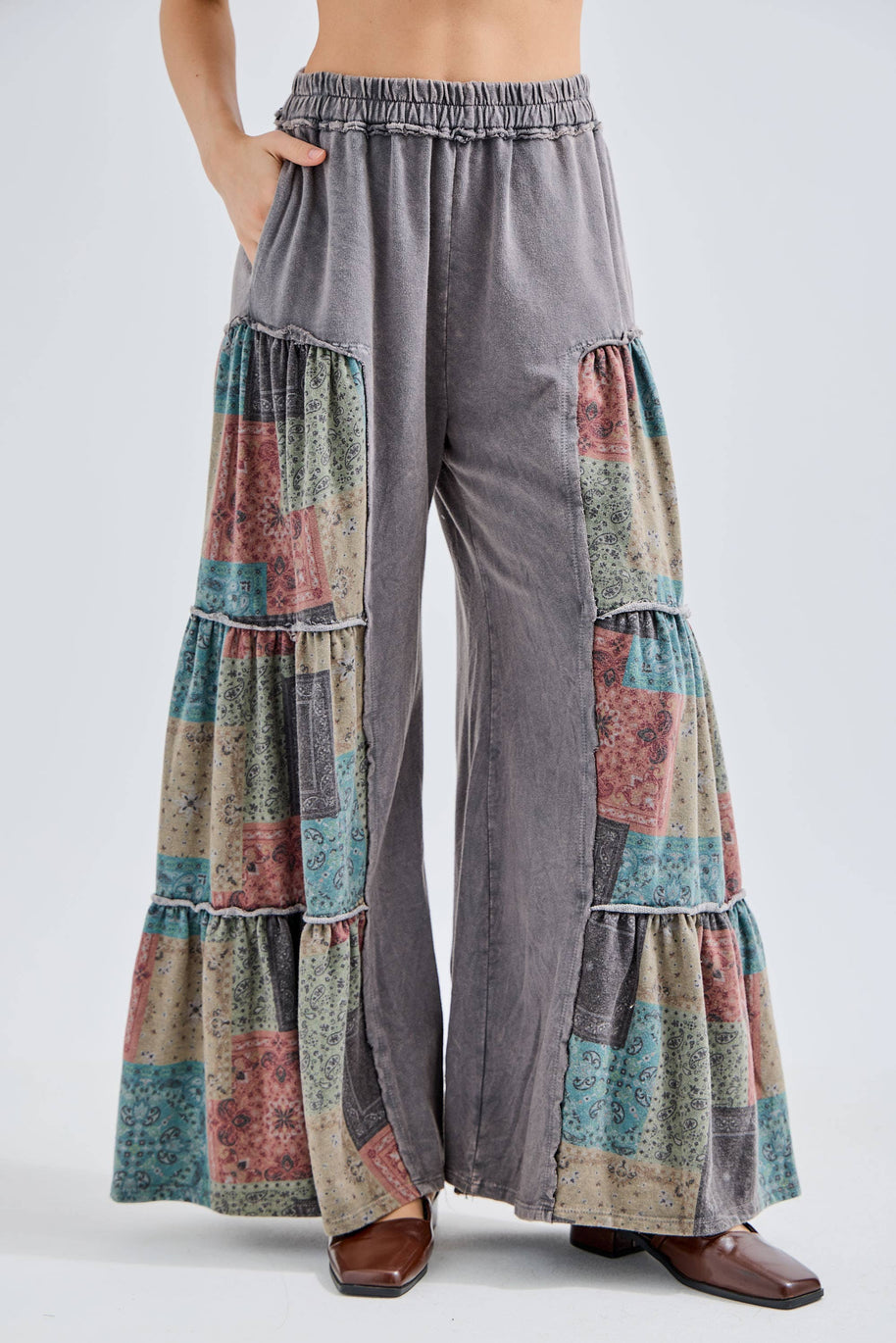 Tiered Boho Wide Leg Pants