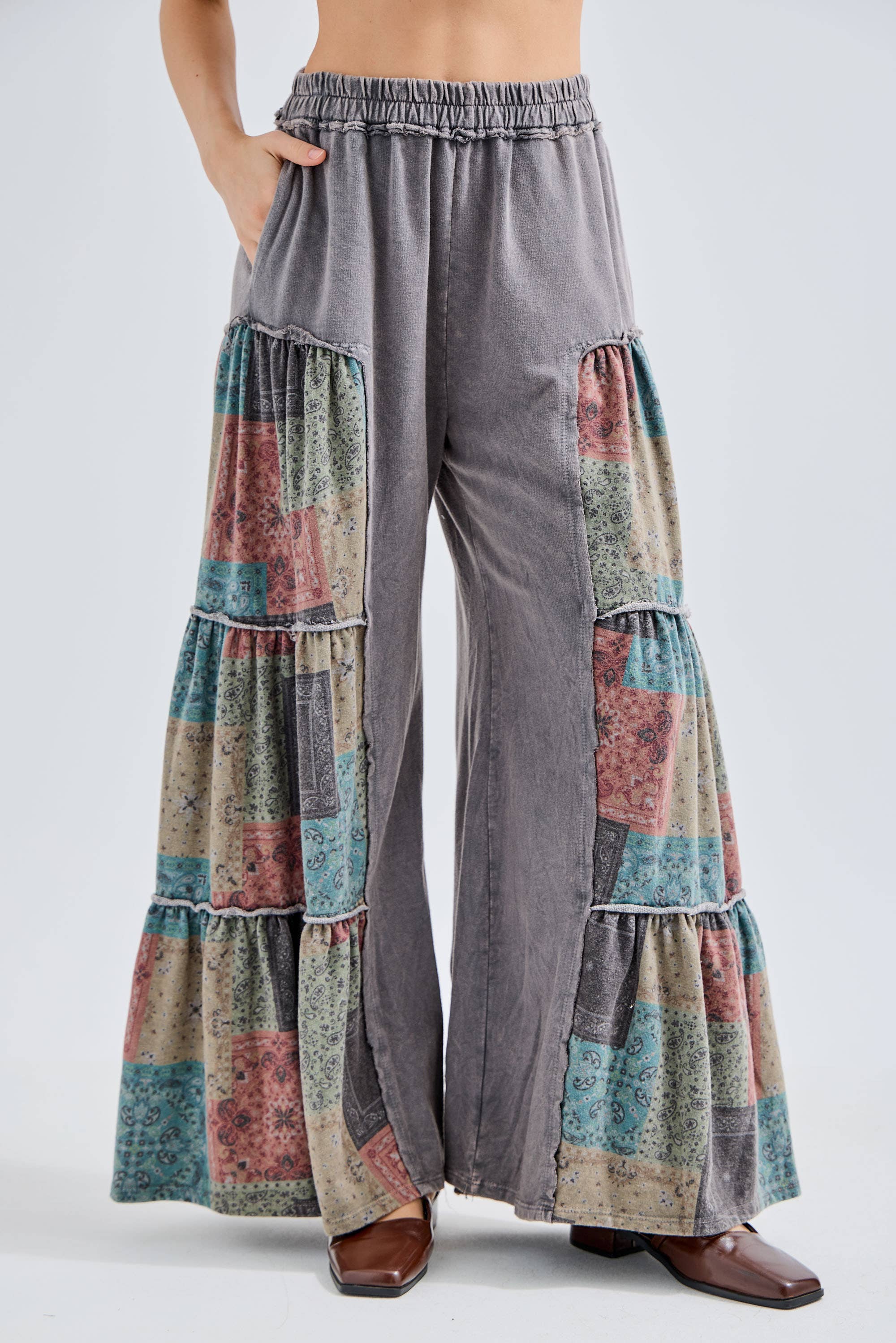 Tiered Boho Wide Leg Pants