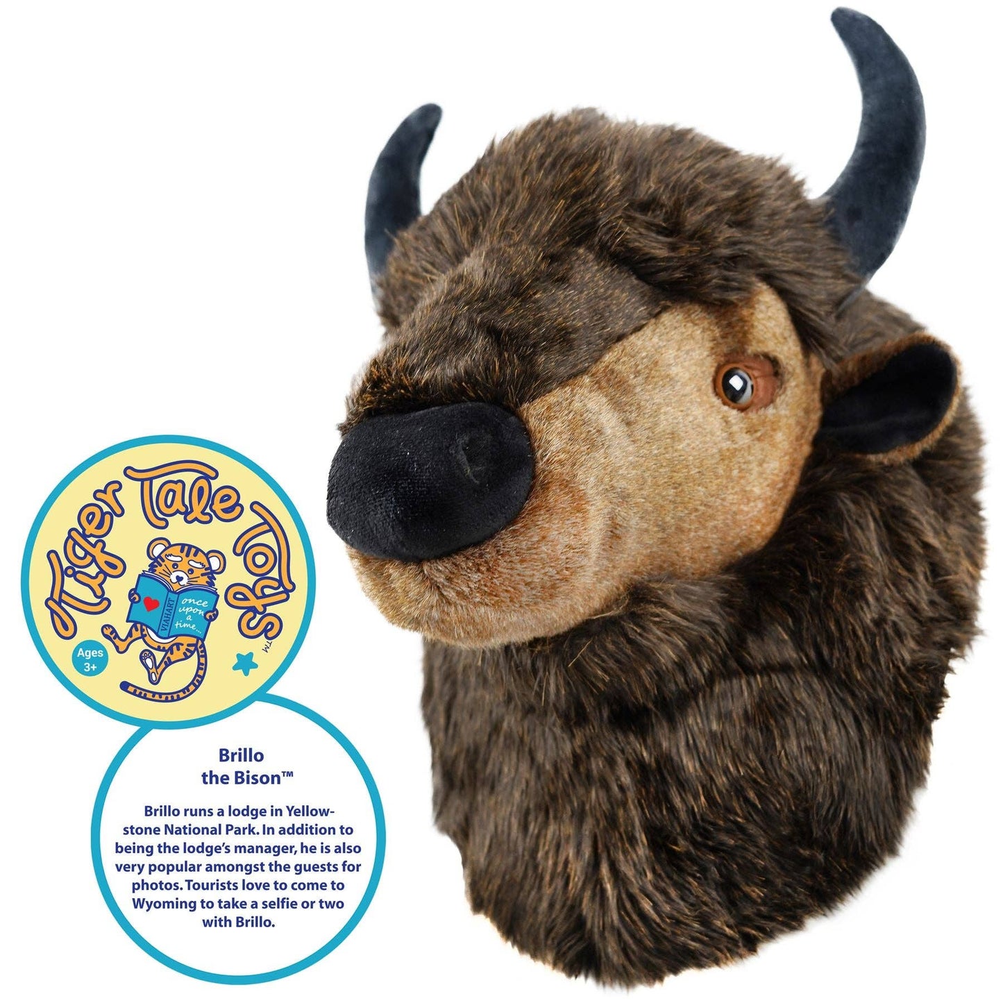 Brillo the Bison | 17 Inch Stuffed Animal head Plush