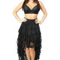 Black High Low Lace Skirt